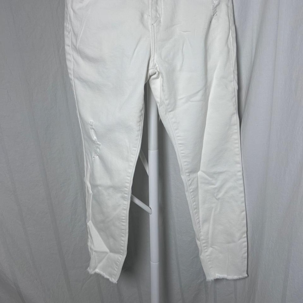 Kancan Jeans Women's White Distressed Stretch Pants high Rise Skinny Fray - Picture 5 of 7